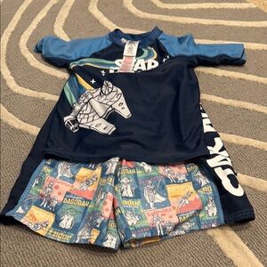 Star Wars Blue Rashguard Swim Set